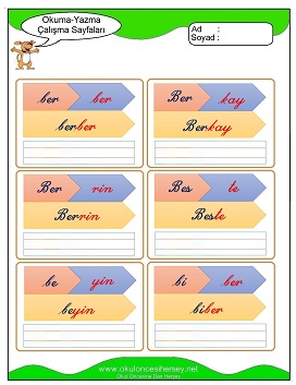 B sesi Çalışma Sayfaları